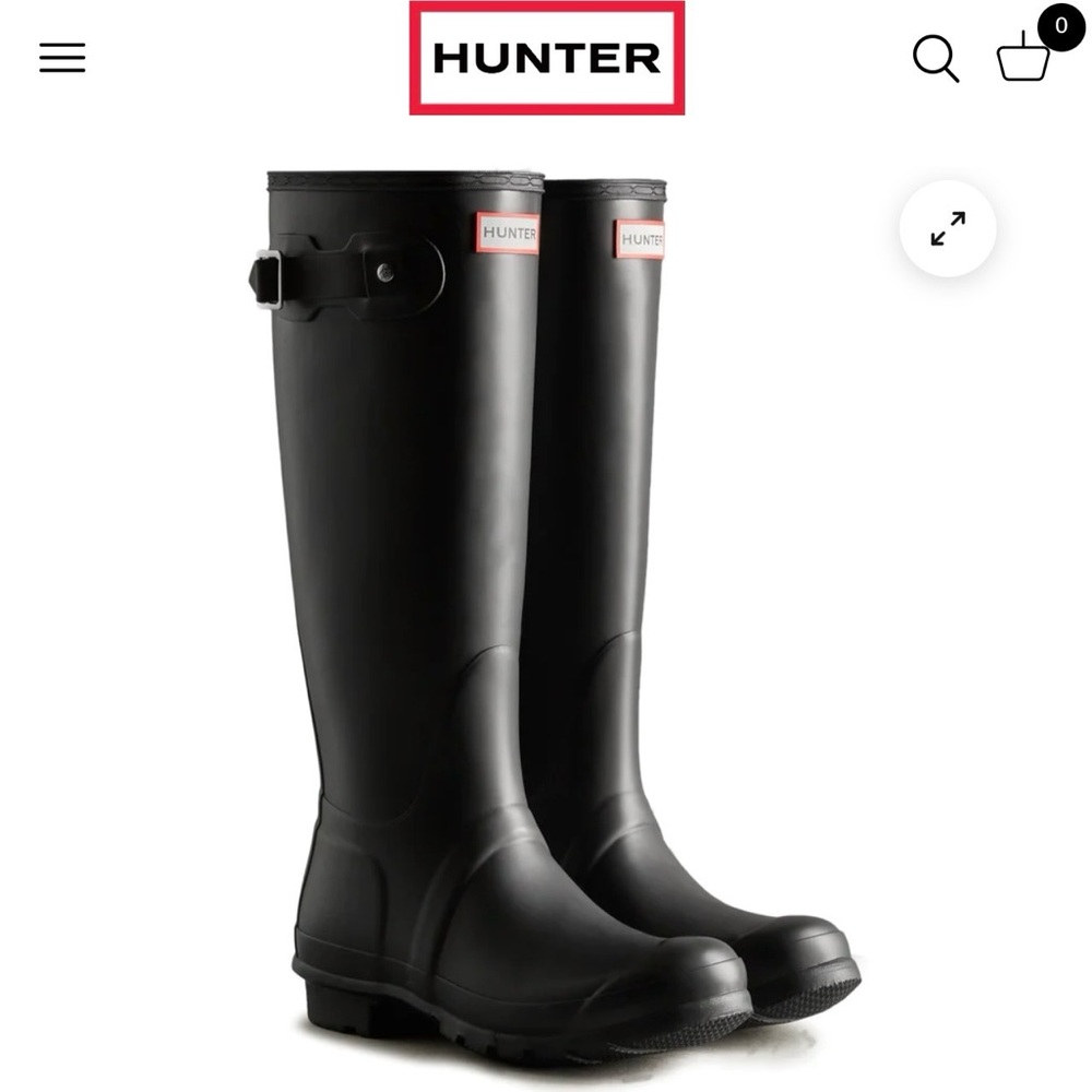 HUNTER Tall Rain Boots - Size 8W
